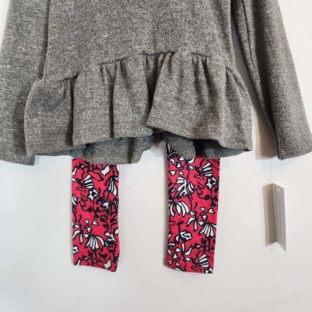 NWT French Connection Tres Cool Hoodie & Leggings Set Girls Pink Grey size 5 - Picture 5 of 7